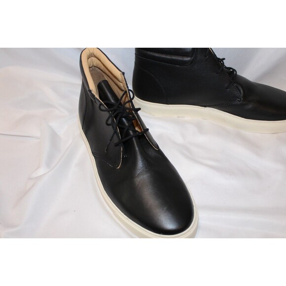 NISOLO MEN\'S EVERYDAY HIGH TOP‎ LEATHER BLACK SNEAKERS SZ 12 NWOB $170 main image 4